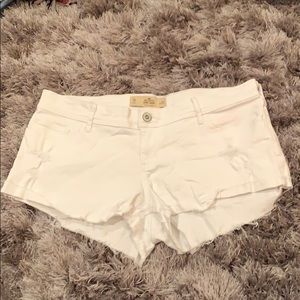 Hollister white jean shorts low rise